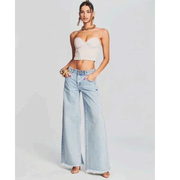 Retrofête Lorena Wide Leg Jean Light Blue Size 23/Waist 26.5